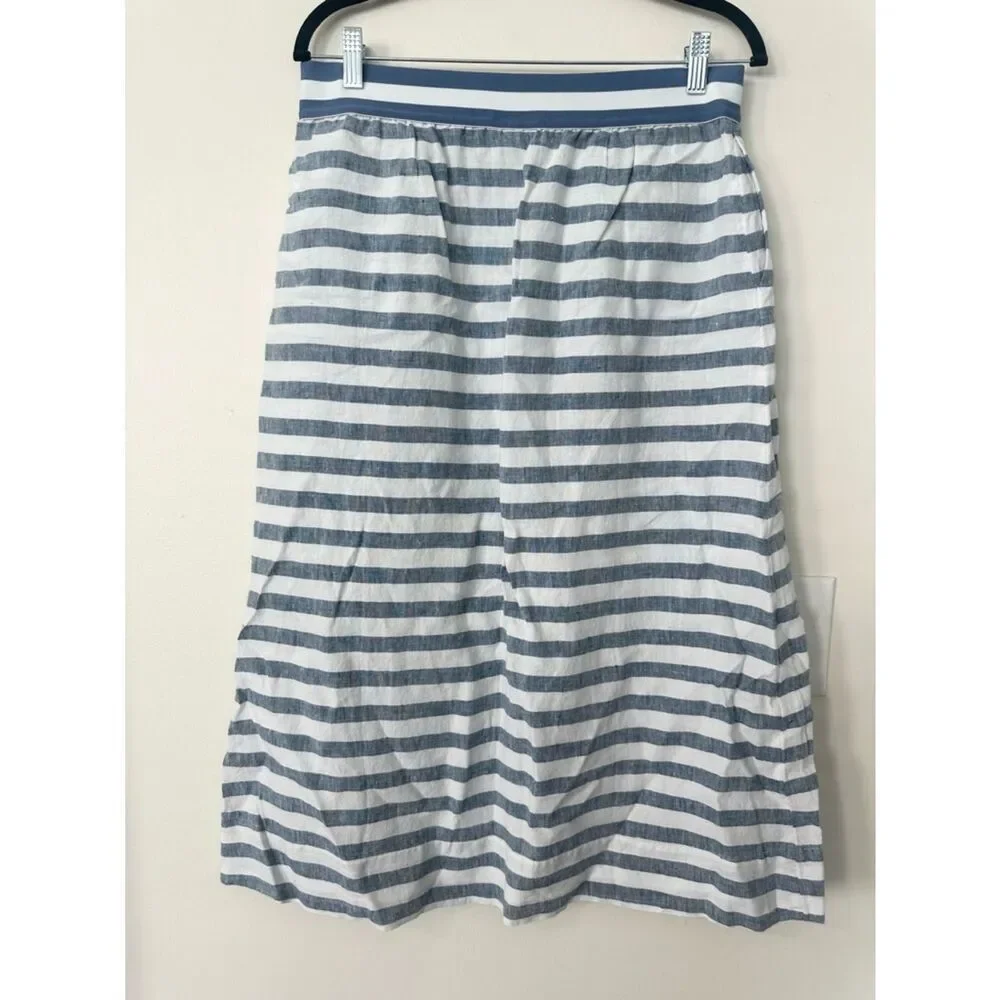 J.Jill Love Linen Women Striped Midi Skirt MP